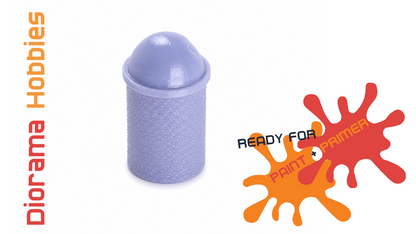 Round Concrete Trash Can, 3 Lid Styles - N, HO, S and N Scales