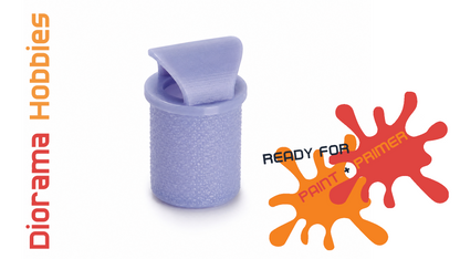Round Concrete Trash Can, 3 Lid Styles - N, HO, S and N Scales