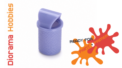 Round Concrete Trash Can, 3 Lid Styles - N, HO, S and N Scales