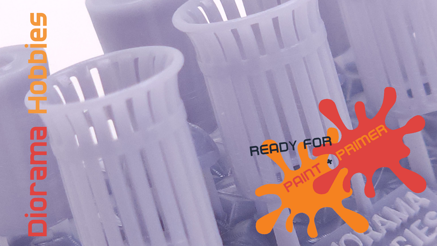 Slatted Steel Trash Cans (6 pack) HO, S, and O Scales