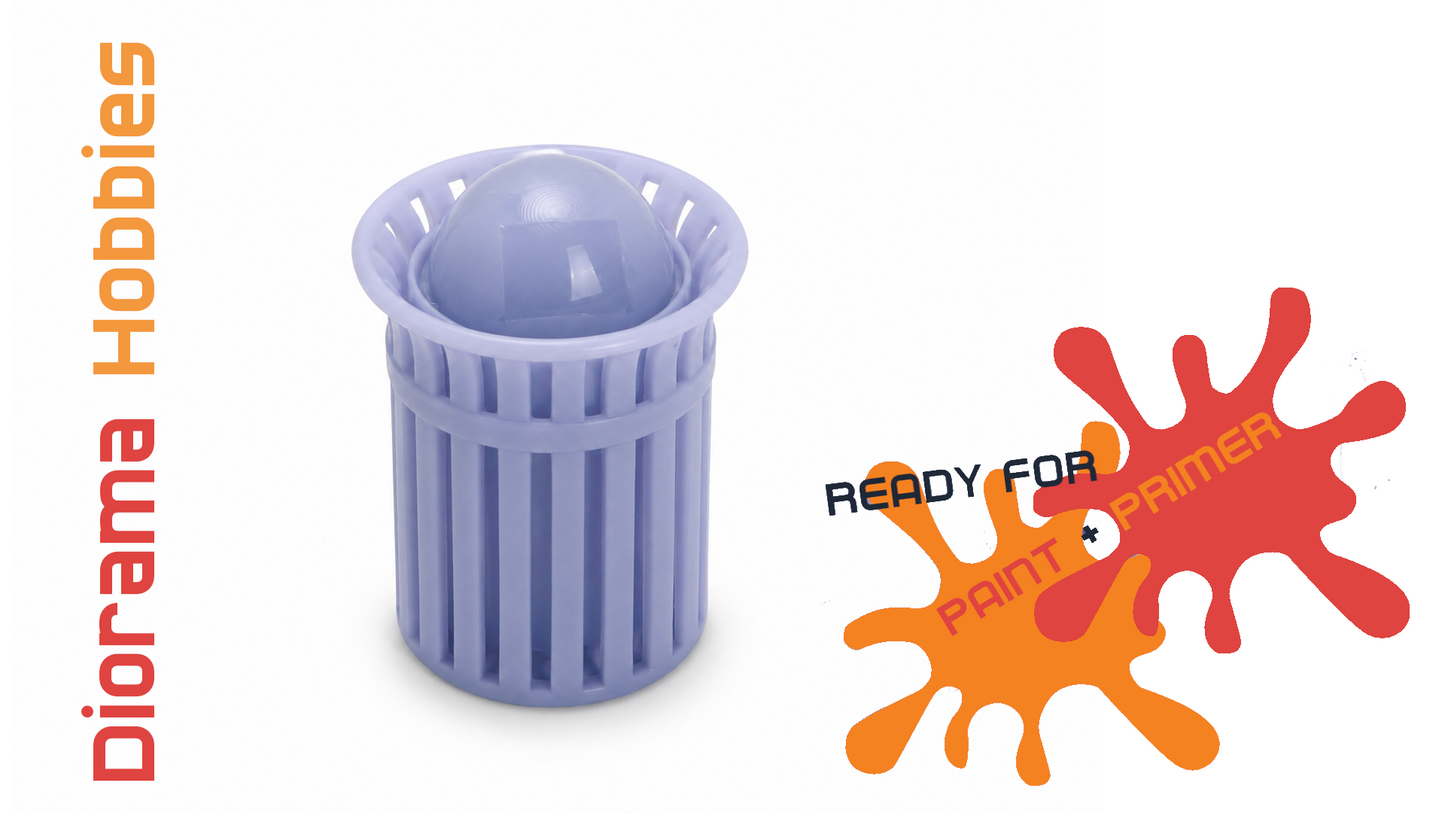 Slatted Steel Trash Cans (6 pack) HO, S, and O Scales