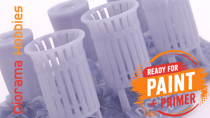 Slatted Steel Trash Cans - N, HO, S, and O Scales