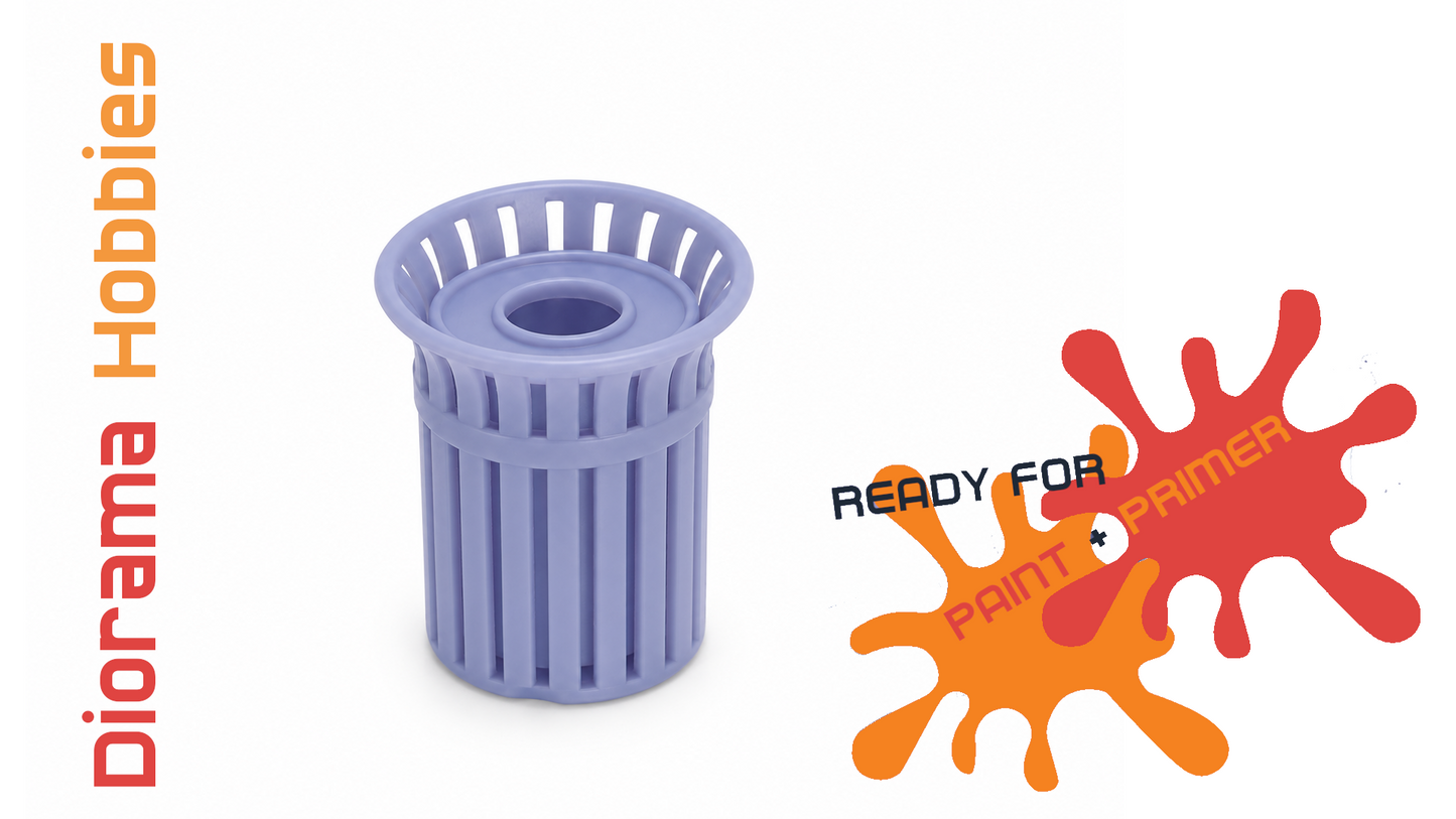 Slatted Steel Trash Cans (6 pack) HO, S, and O Scales