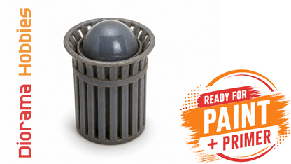 Slatted Steel Trash Cans - N, HO, S, and O Scales
