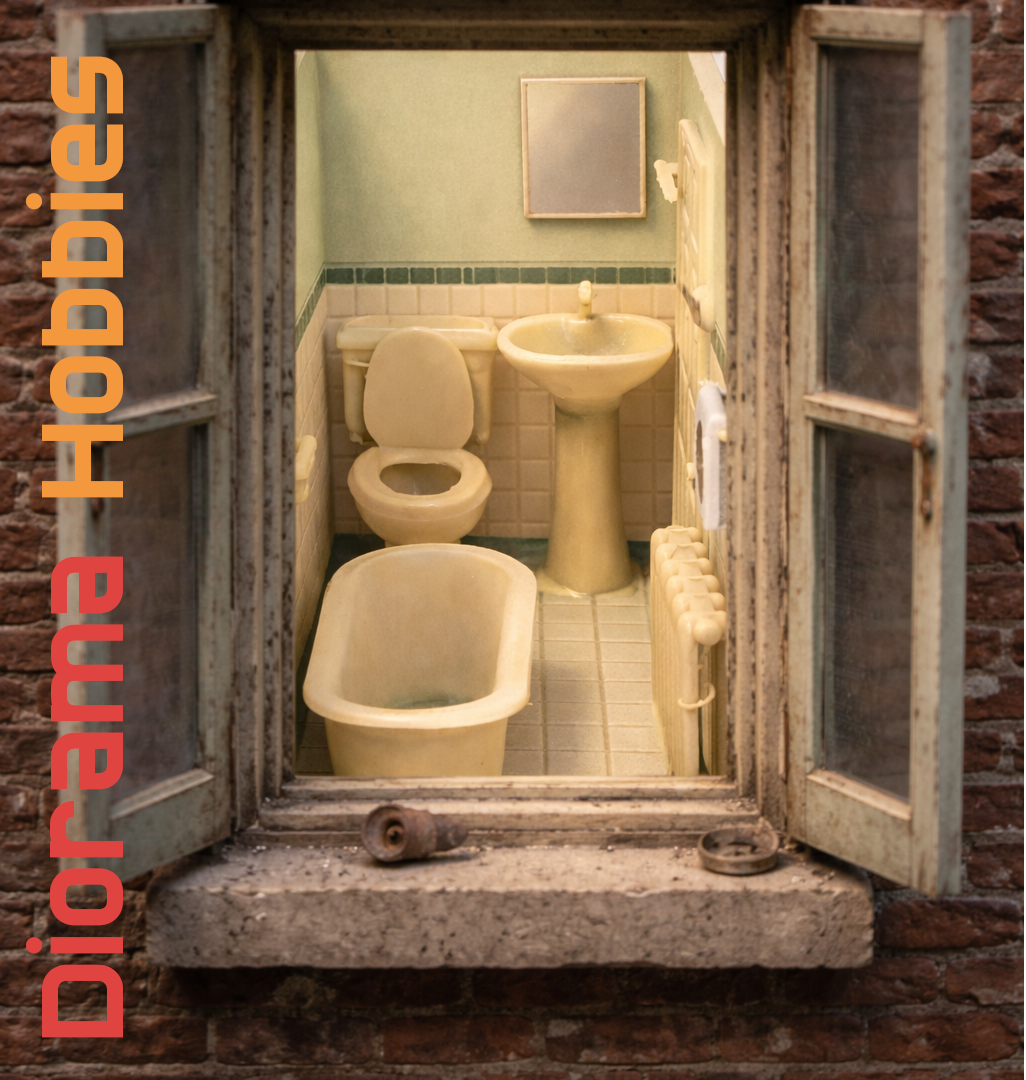 Window Scene - Bathroom -  HO, S, O Scales