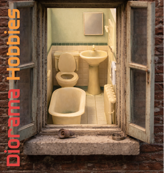 Window Scene - Bathroom -  HO, S, O Scales